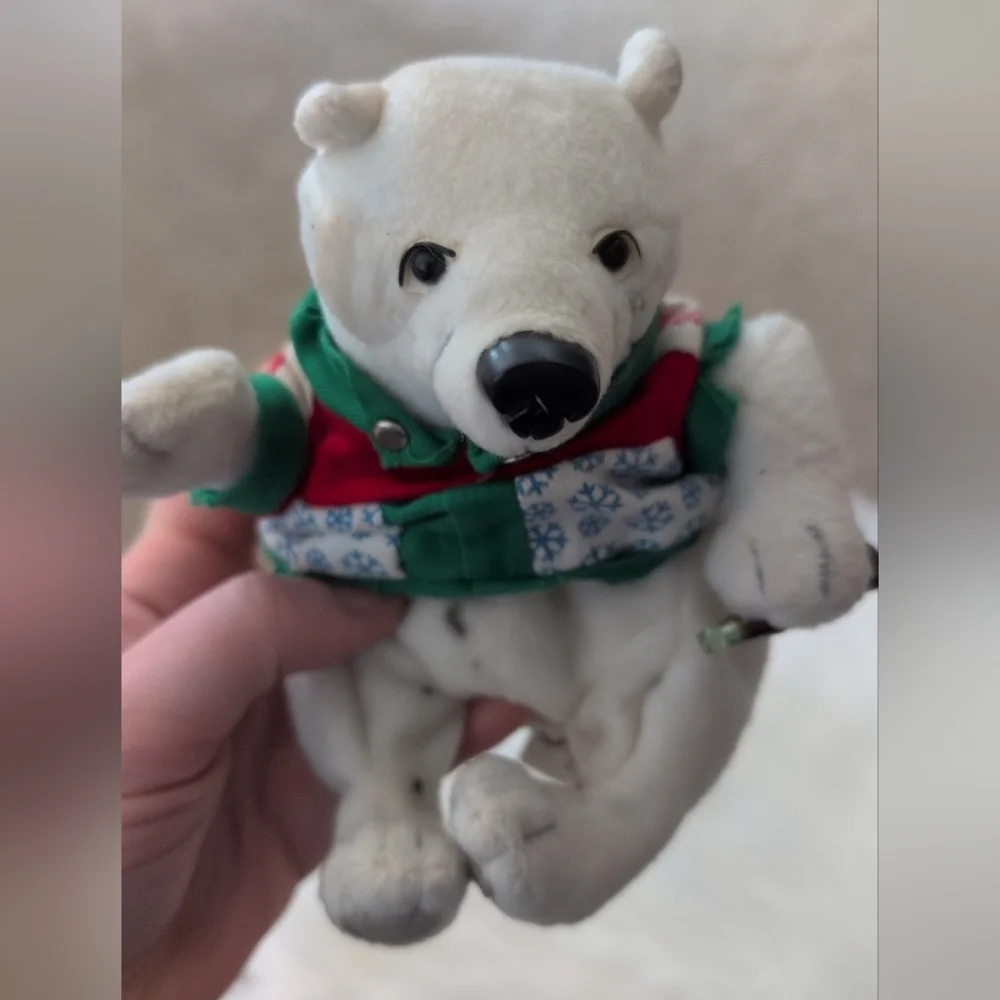 1999 Vintage Cocoa Cola Holiday Collection Bean Bag Plush Polar Bear